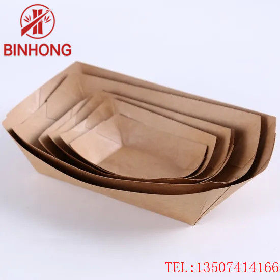 Kraft Paper 125mm Boat Disposable Paper Containers