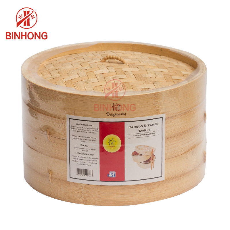 Healthy 20cm Bamboo Steamer Basket For Kitchen