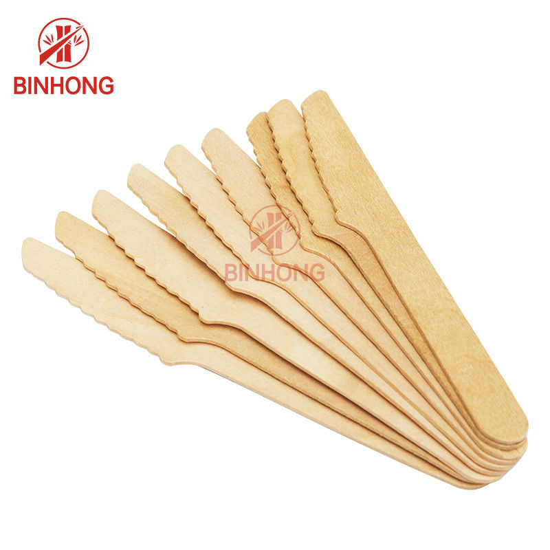 100% Birch Wooden Disposable Biodegradable Cutlery Sets Durable Compostable