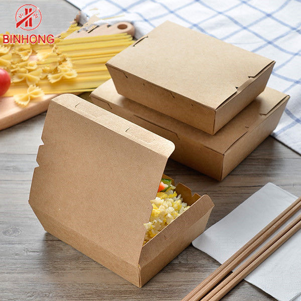 Packaging Single Wall 0.3kg Disposable Paper Lunch Boxes