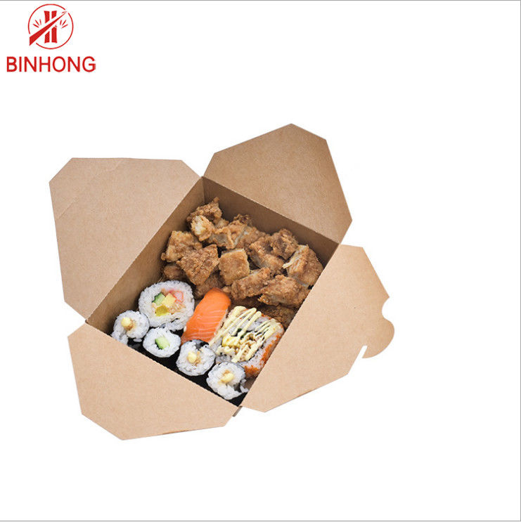 Packaging Single Wall 0.3kg Disposable Paper Lunch Boxes