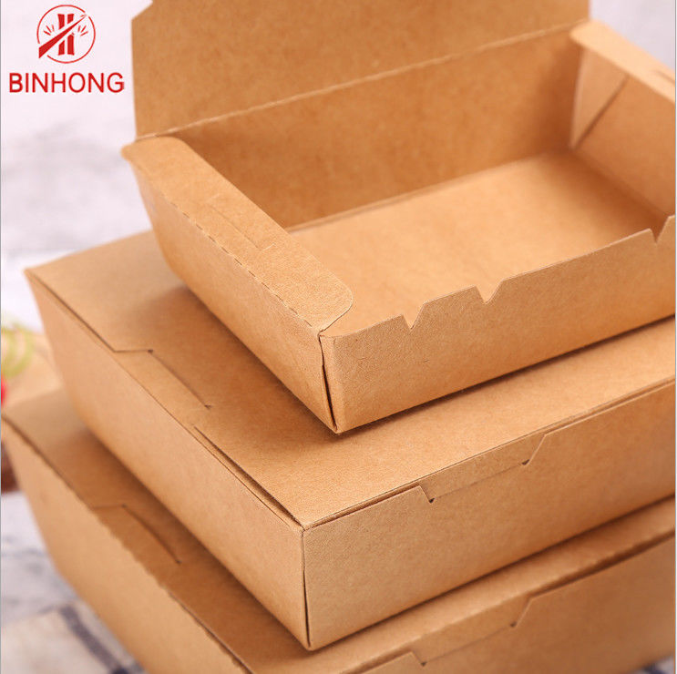 Packaging Single Wall 0.3kg Disposable Paper Lunch Boxes