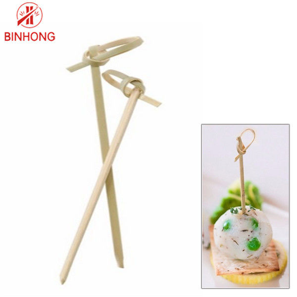 Convenient AB Grade 12cm Knotted Bamboo Skewers