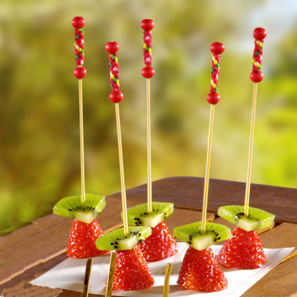 Party Decoration 8cm Bamboo Food Sticks For Appetizers Drinks