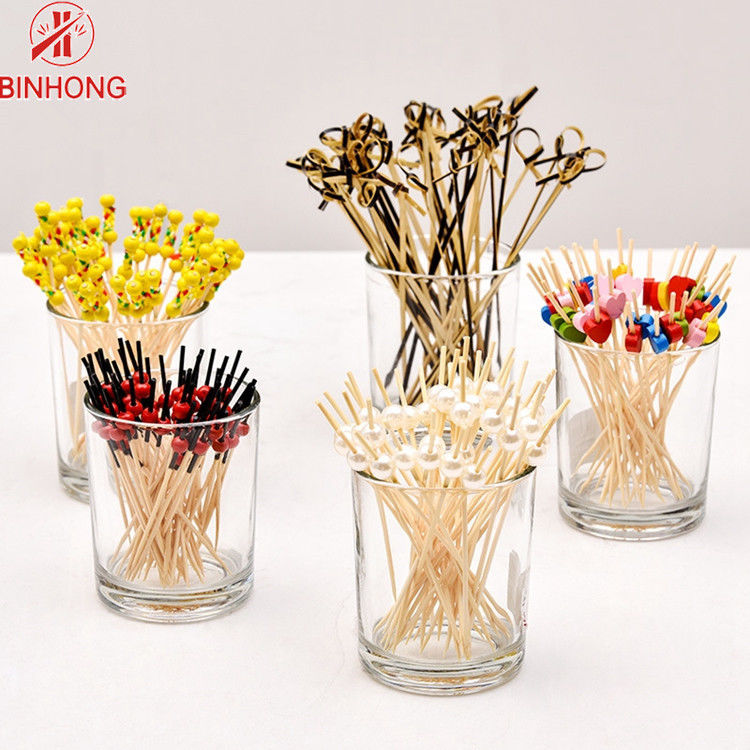 Eco Friendly Polished 12cm Bamboo Skewer Sticks