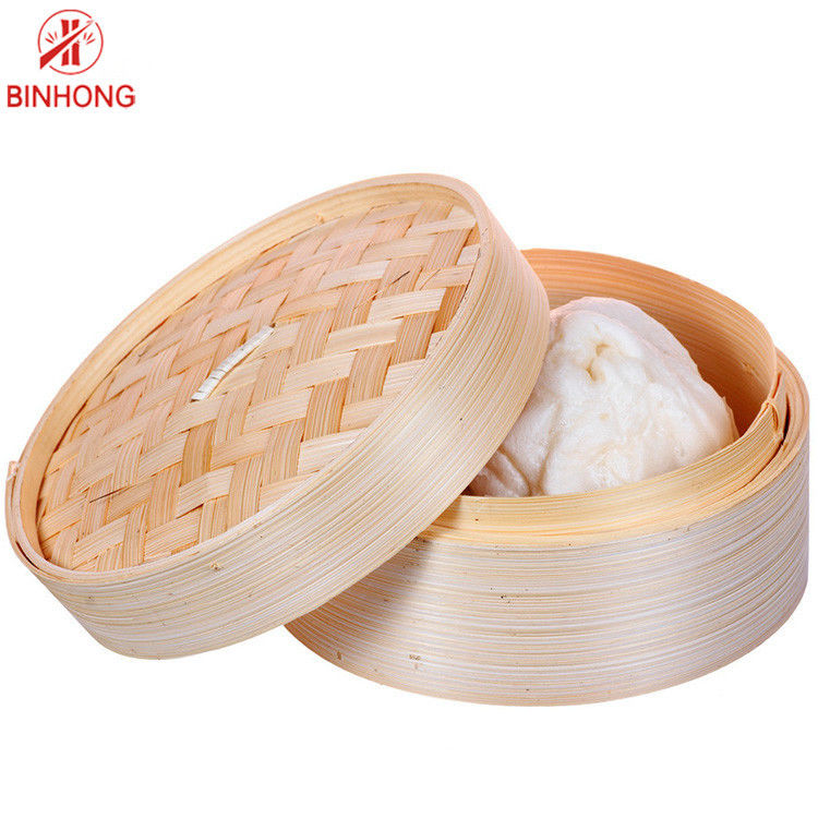 Natural Kitchen Tools 2 Tier 12 Inch Mini Bamboo Steamer
