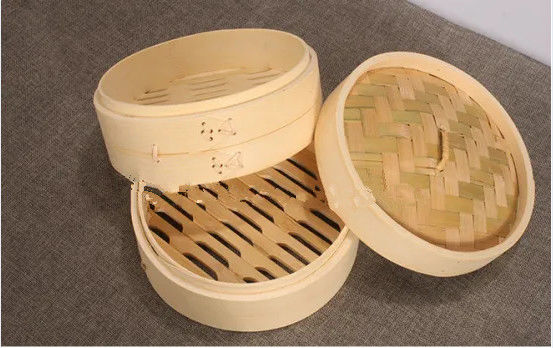 Mouldproof 2 Tier 8 Inch Bamboo Steamer Basket