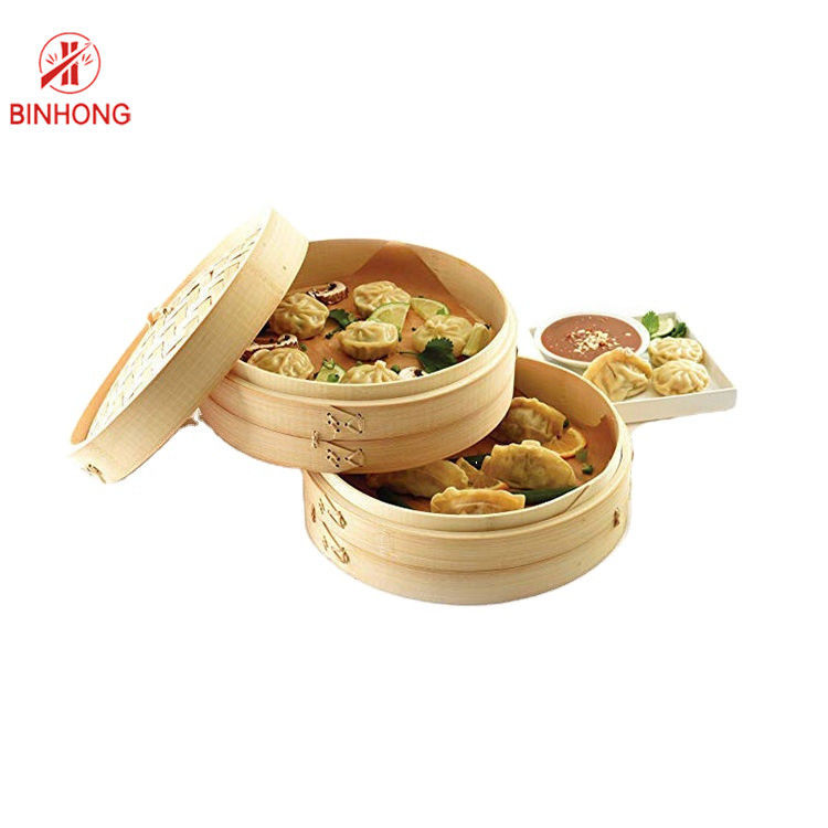 Healthy 20cm Bamboo Steamer Basket For Kitchen