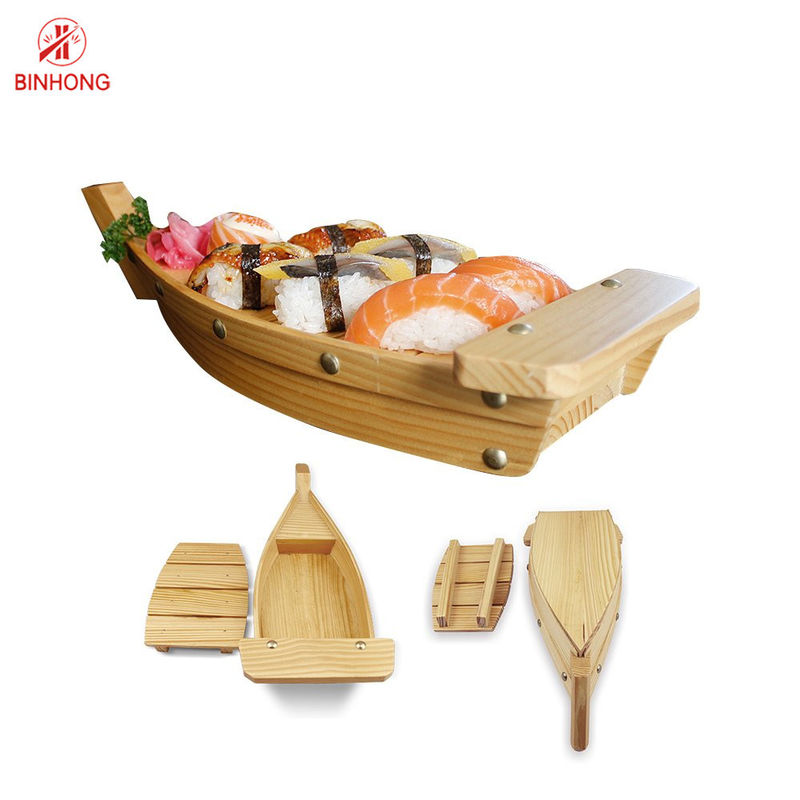 100% Natural Bamboo 23'' Sushi Boat Tray For Restaurant