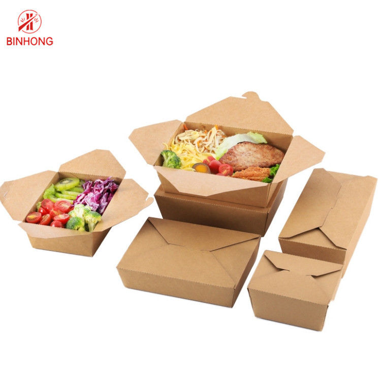 Packing Spot UV Paper Take Away Box Disposable For Restaurant