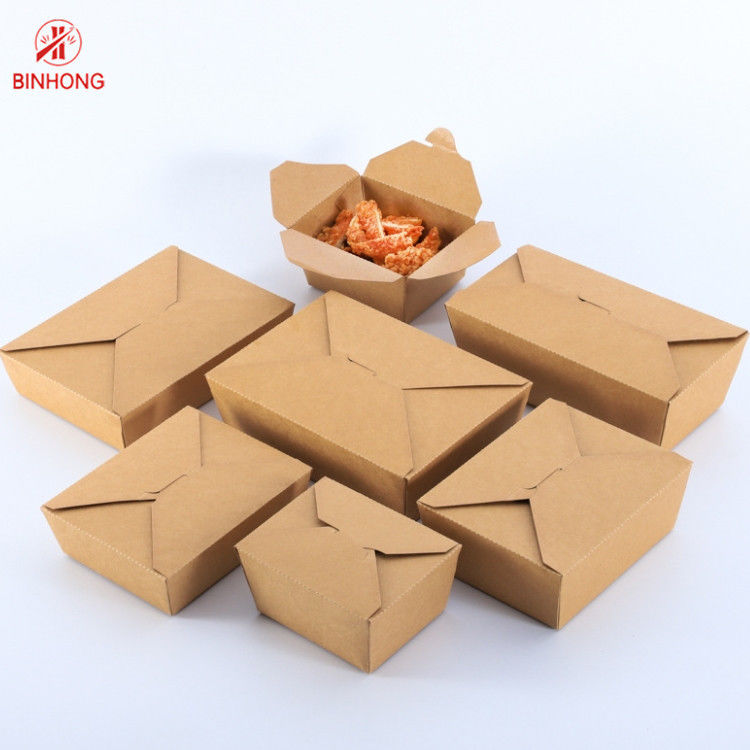 Packing Spot UV Paper Take Away Box Disposable For Restaurant