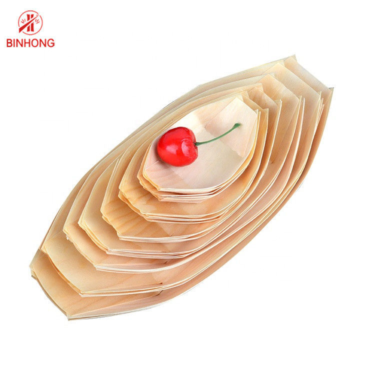 Disposable Premium Wooden 24.5*12.5cm Sushi Boat Tray