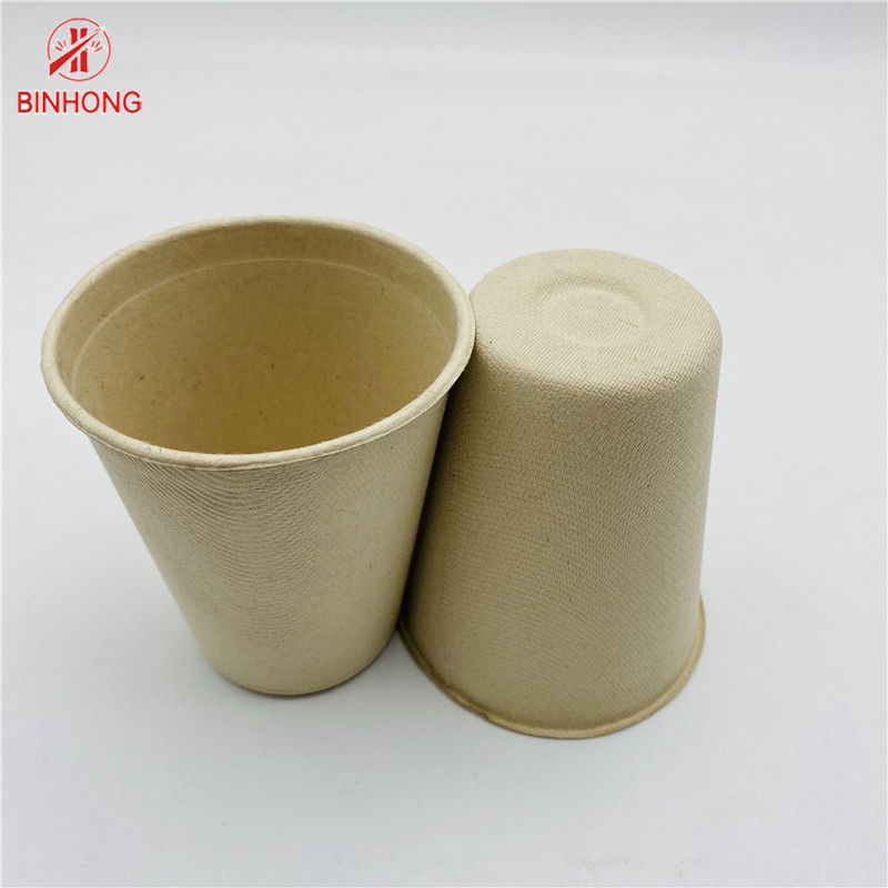 Natural Color Pulp Moulding Disposable Paper Cups Biodegradable 8oz