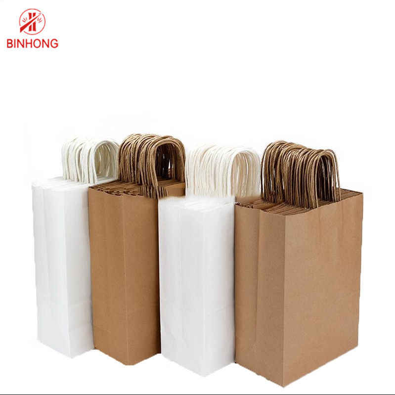 Glued 30cm Paper Standing Pouch With Twisted Handles