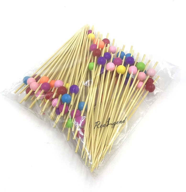 Decorative Colorful Heart Head 9cm Fruit Skewer Sticks