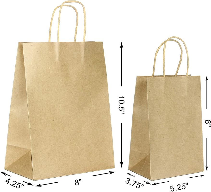 Recyclable Assorted Sizes Anti Oil Kraft Paper Food Bags