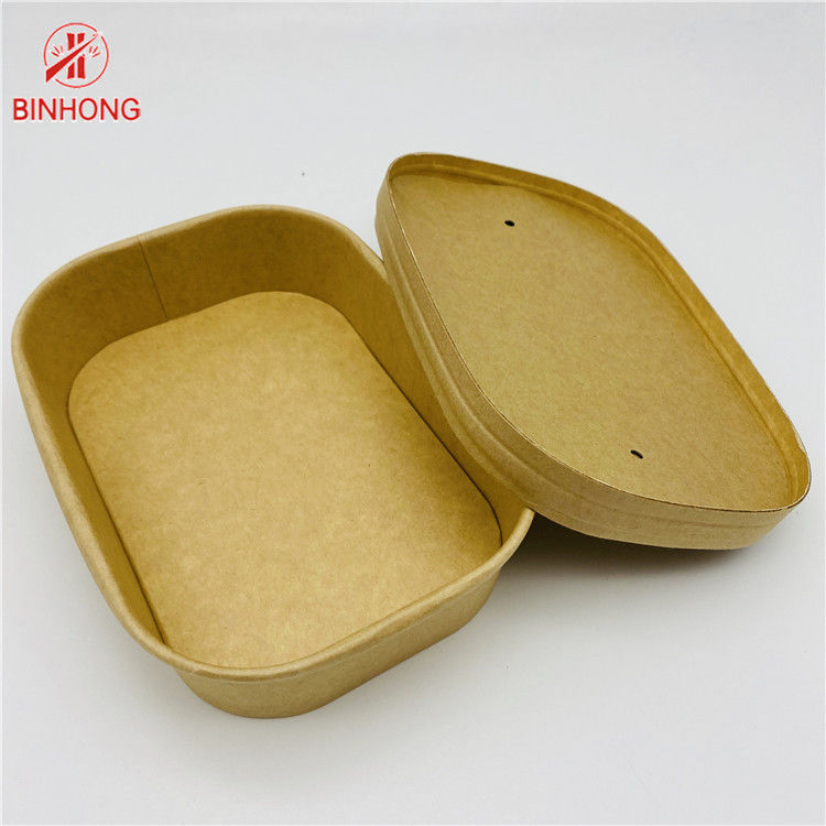 Rectangular Kraft Paper Rice Box Bento 500ml 650ml 750ml 1000ml