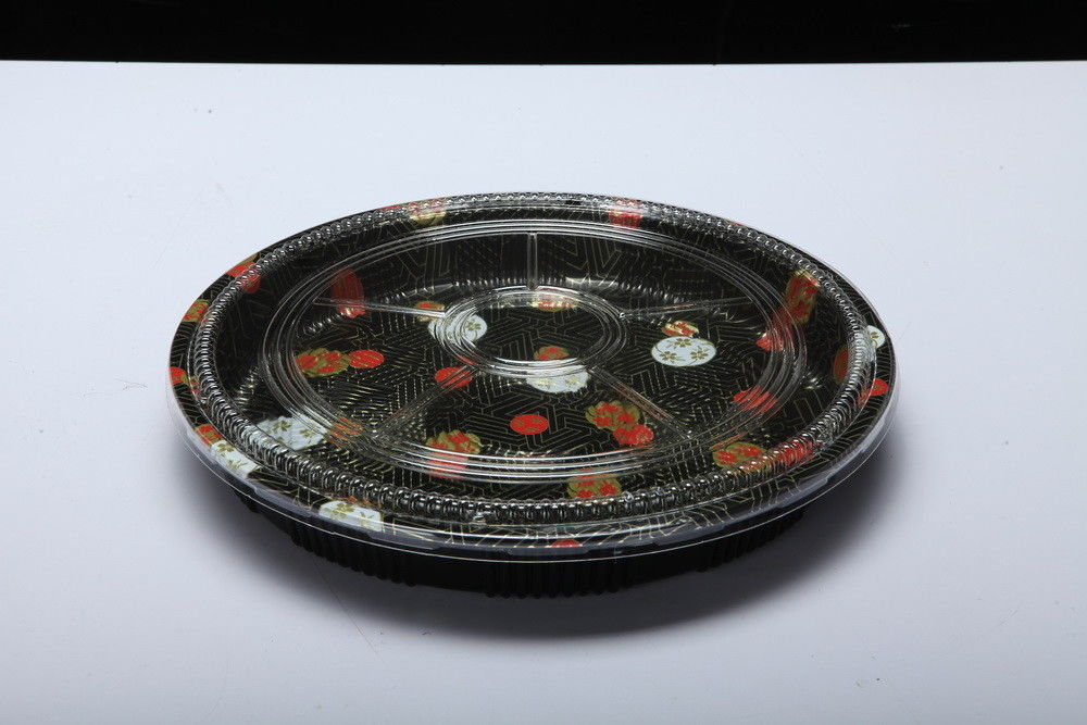 Disposable Plastic Tray Box, Round Sushi Tray, Take Away Food Tray