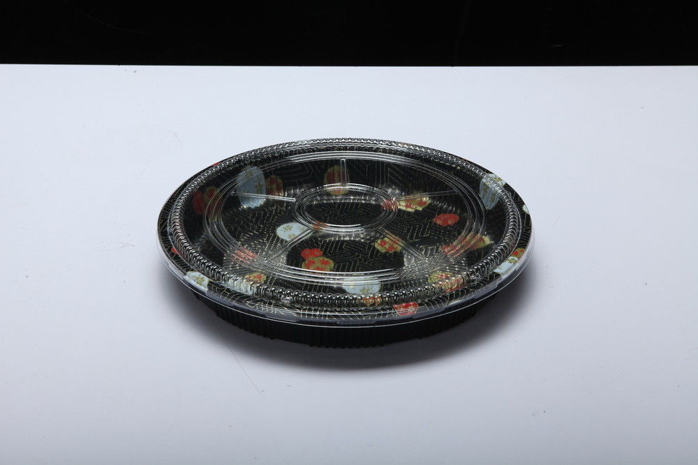 Disposable Plastic Tray Box, Round Sushi Tray, Take Away Food Tray