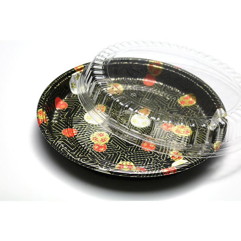 Disposable Plastic Tray Box, Round Sushi Tray, Take Away Food Tray