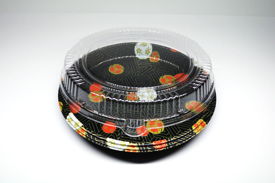 Disposable Plastic Tray Box, Round Sushi Tray, Take Away Food Tray