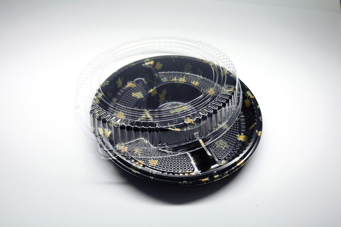 Disposable Plastic Tray Box, Round Sushi Tray, Take Away Food Tray