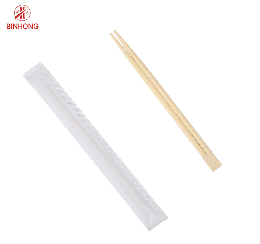 White Full Paper Cover Disposable Bamboo Chopstick Square Round Twins
