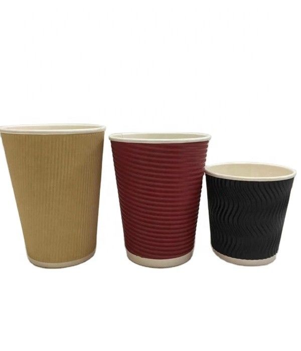 8oz Ripple Disposable Coffee Paper Cup Biodegradable