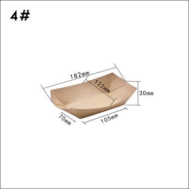 100 280 530ml Kraft Paper Boat Container For Chicken Rice Flower