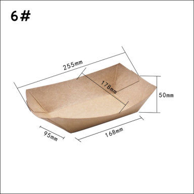 100 280 530ml Kraft Paper Boat Container For Chicken Rice Flower