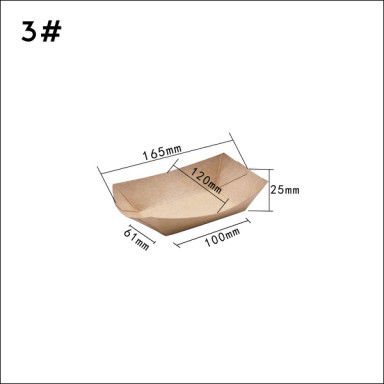 100 280 530ml Kraft Paper Boat Container For Chicken Rice Flower