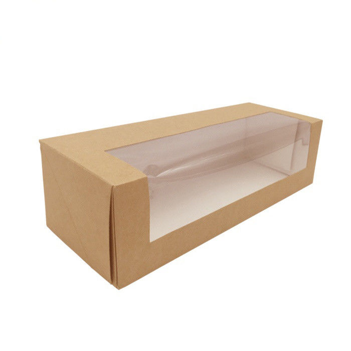 Disposable Kraft Paper Sushi Takeaway Box With Clear Window ISO9001