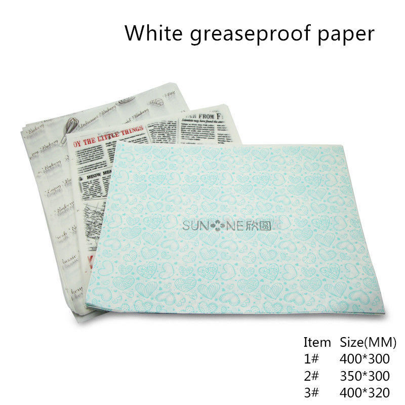 Greaseproof Food Grade Hamburger Paper Wrapper 400*300mm