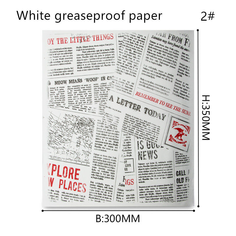 Greaseproof Food Grade Hamburger Paper Wrapper 400*300mm