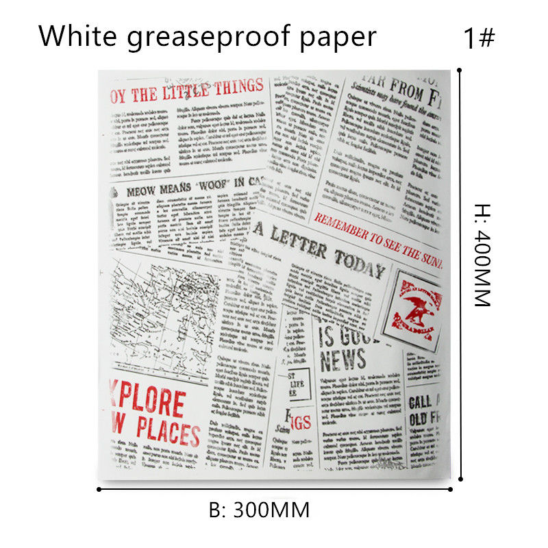 Greaseproof Food Grade Hamburger Paper Wrapper 400*300mm