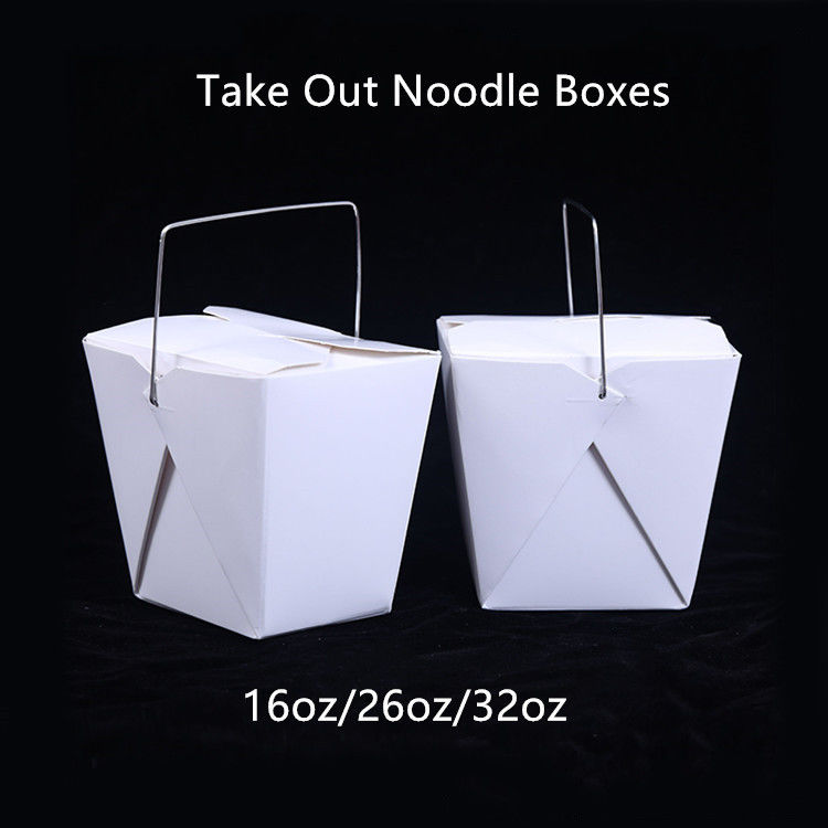 Pantone Color Printing Paper Noodle Box 16 26 32oz With Handle