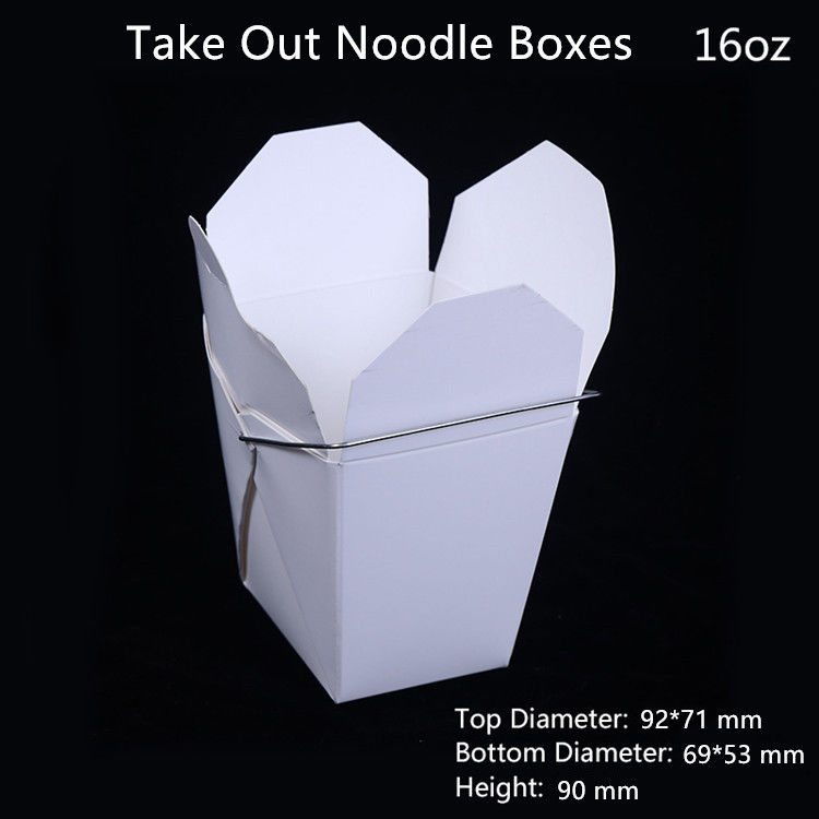 Pantone Color Printing Paper Noodle Box 16 26 32oz With Handle