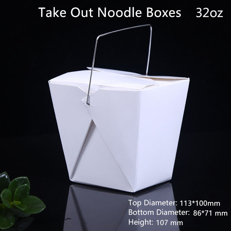 Pantone Color Printing Paper Noodle Box 16 26 32oz With Handle