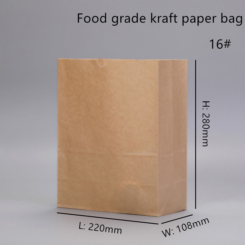 Disposable Brown Kraft Bakery Bags With Square Bottom