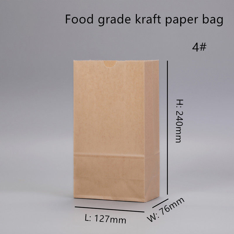 Disposable Brown Kraft Bakery Bags With Square Bottom