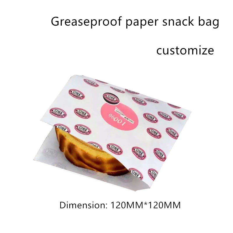 Square PE Coated 55gsm Wrapping Paper Bag For Burger