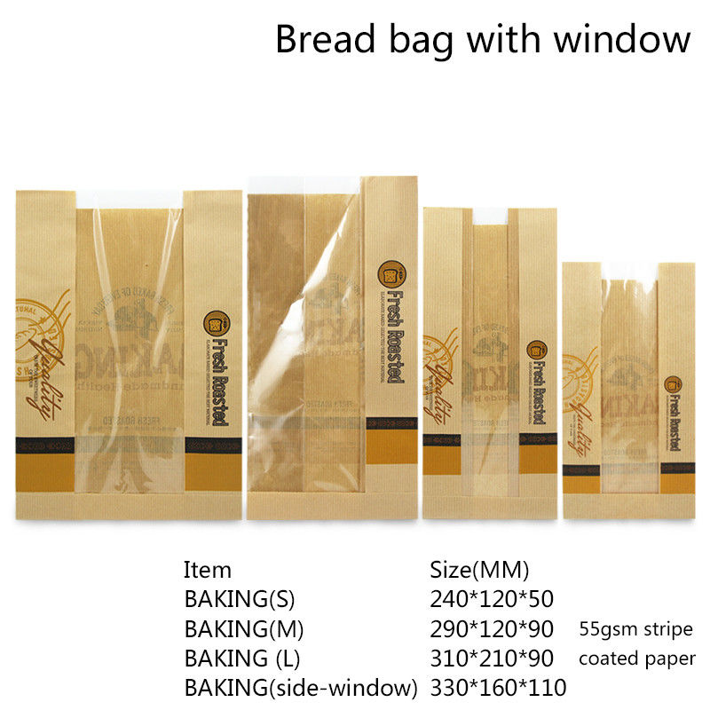 Disposable PE Coated 50gsm Bread Packaging Paper Bags