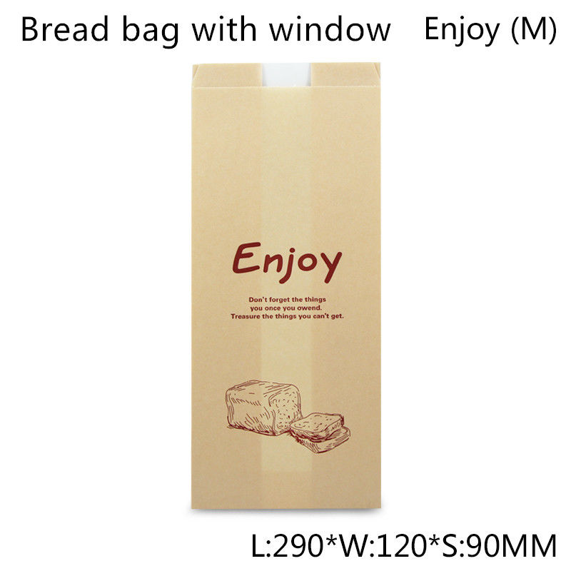 55g Coated Paper Toast Bread Packaging Bag ISO9001 With Window
