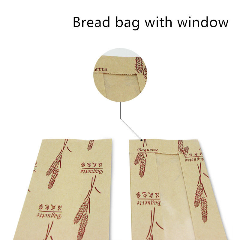 Recyclable PE Coated Kraft Paper Lunch Bag For Toast Bread
