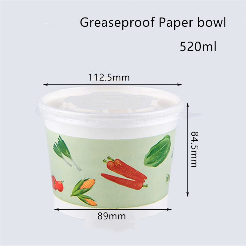 Flexo Printing Greaseproof Disposable Paper Bowl For Soup