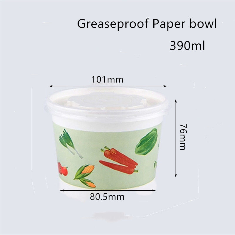 Flexo Printing Greaseproof Disposable Paper Bowl For Soup