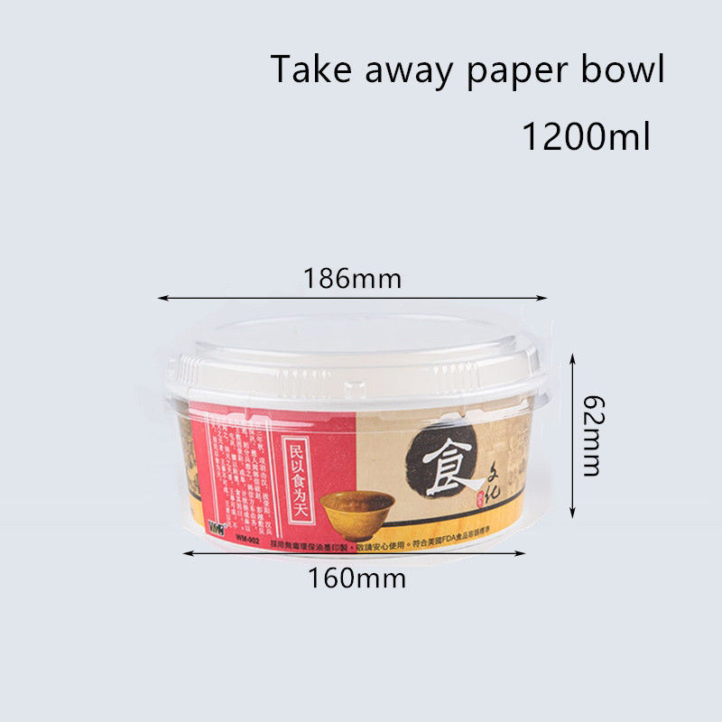 Grease Resistant PE Coated 240gsm Paper Fast Food Bowl