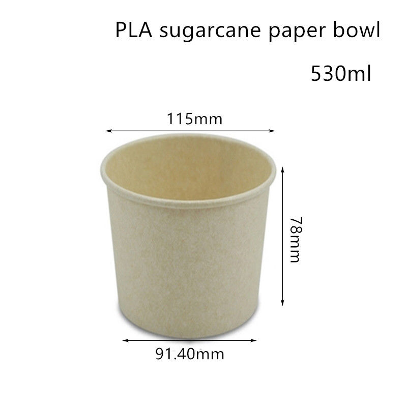 Compostable PLA Sugarcane Paper Soup Bowl Takeaway Container