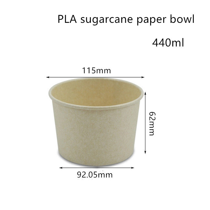 Compostable PLA Sugarcane Paper Soup Bowl Takeaway Container