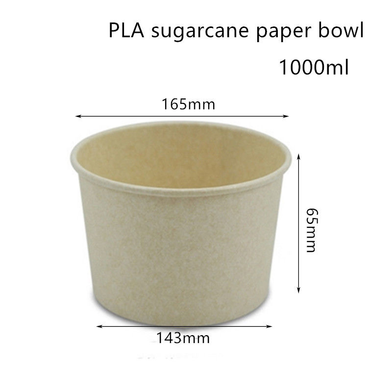 Compostable PLA Sugarcane Paper Soup Bowl Takeaway Container